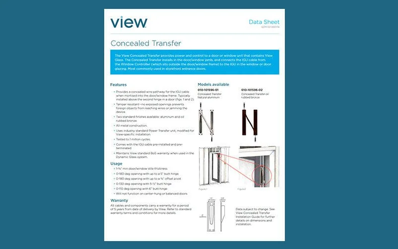 Operable Data Sheet: Concealed Transfer