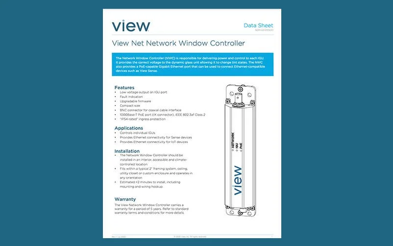View Net Network Window Controller Data Sheet