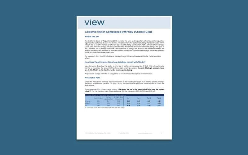 California Title 24 Energy Standard