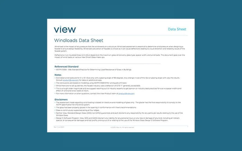 Wind Loads Data Sheet