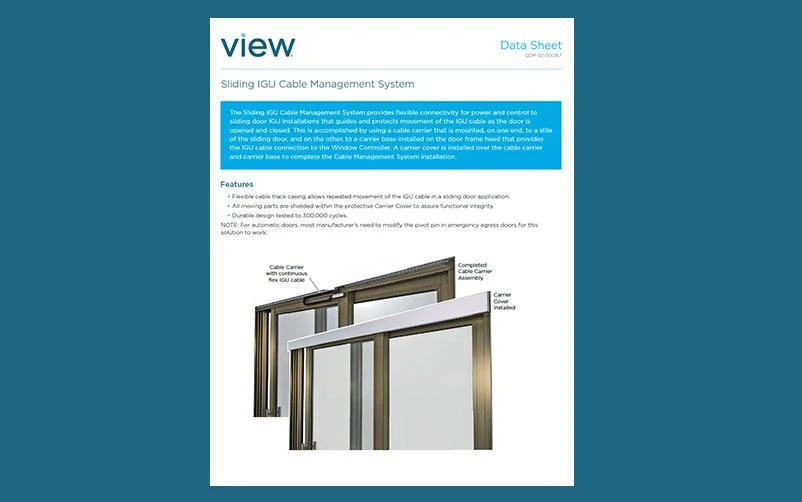 Operable Data Sheet: Sliding IGU Cable Management System