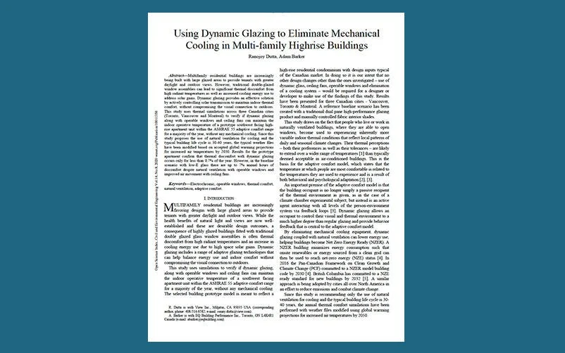 Using Dynamic Glazing to Eliminate Mechanical Cooling in Multi-family Highrise Buildings