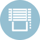 Clipboard with a checklist in a circular blue icon