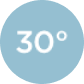 Blue circle with the temperature reading 30°.