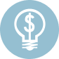 Icon of a lightbulb with a dollar sign inside