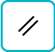 Empty black square with light blue border on a white background.