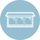 A store window with displays inside.