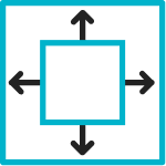 Icon of a square with arrows pointing up, down, left, and right from its sides.