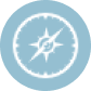 A compass with a blue background