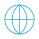 A globe icon with a grid pattern of longitude and latitude lines.