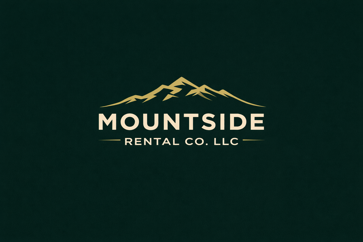 Logo for Mountside Rental Co. LLC with a mountain graphic above the company name on a dark background.