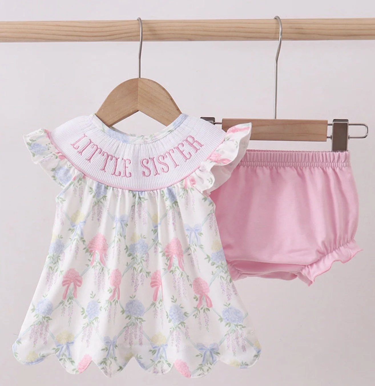 Little Sister Smocked Bloomer Set