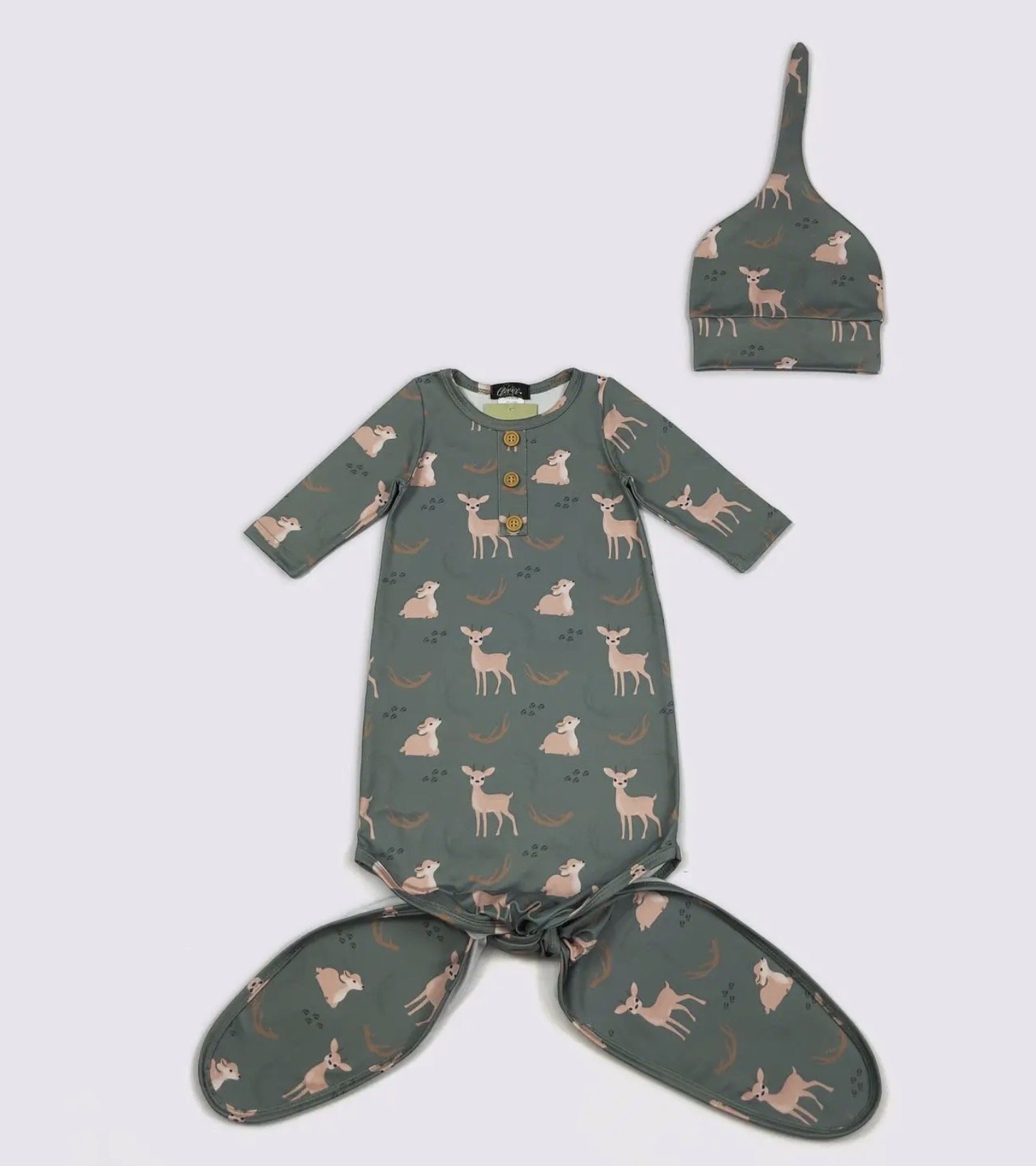 Clover Cottage Deer Print Bamboo Gown