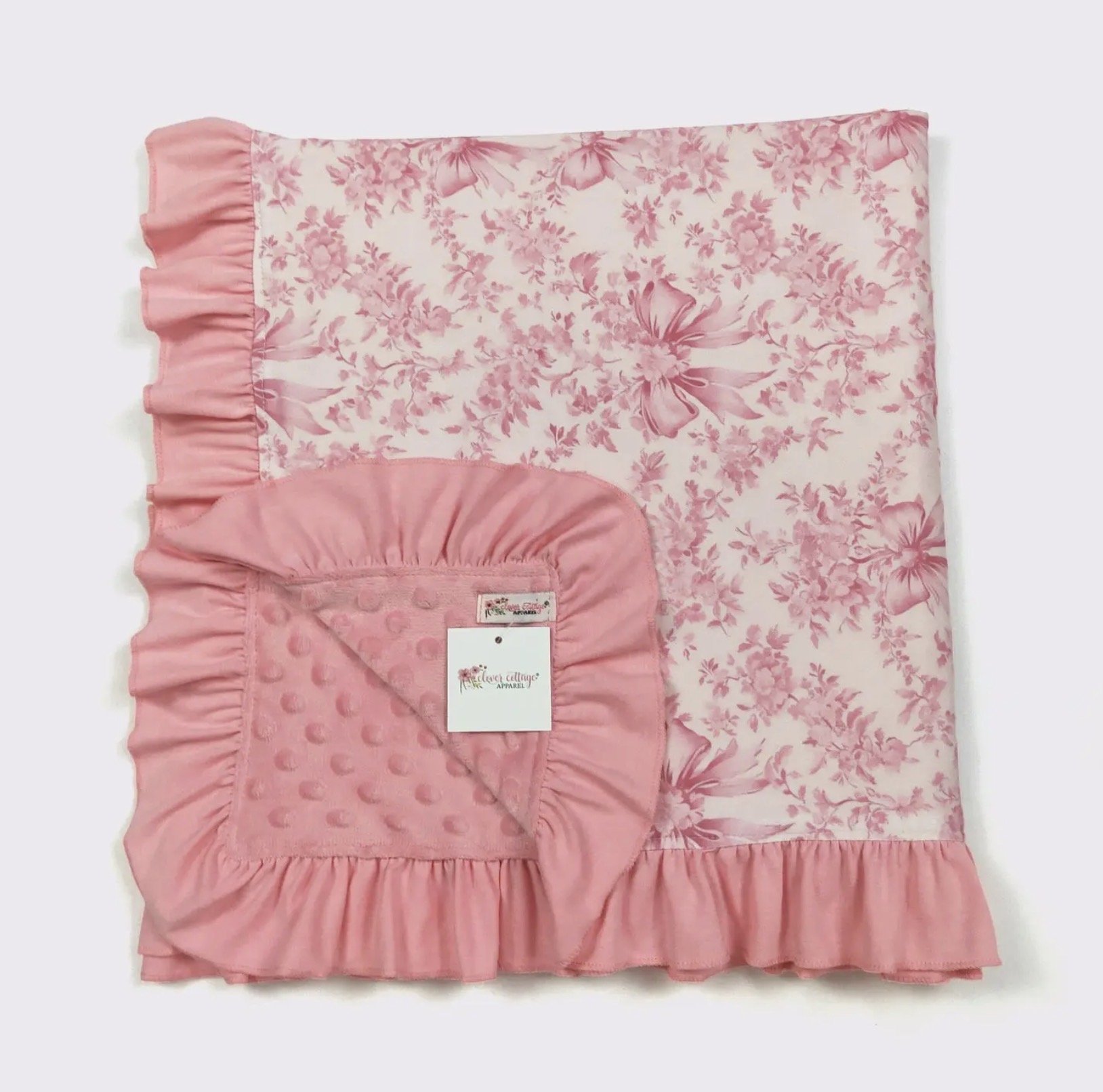 Clover Cottage Mauve Damask Blanket
