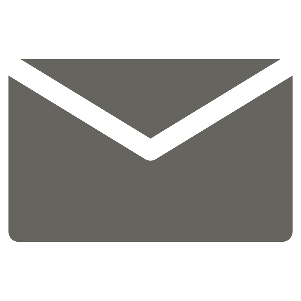 Gray envelope icon with black flap.