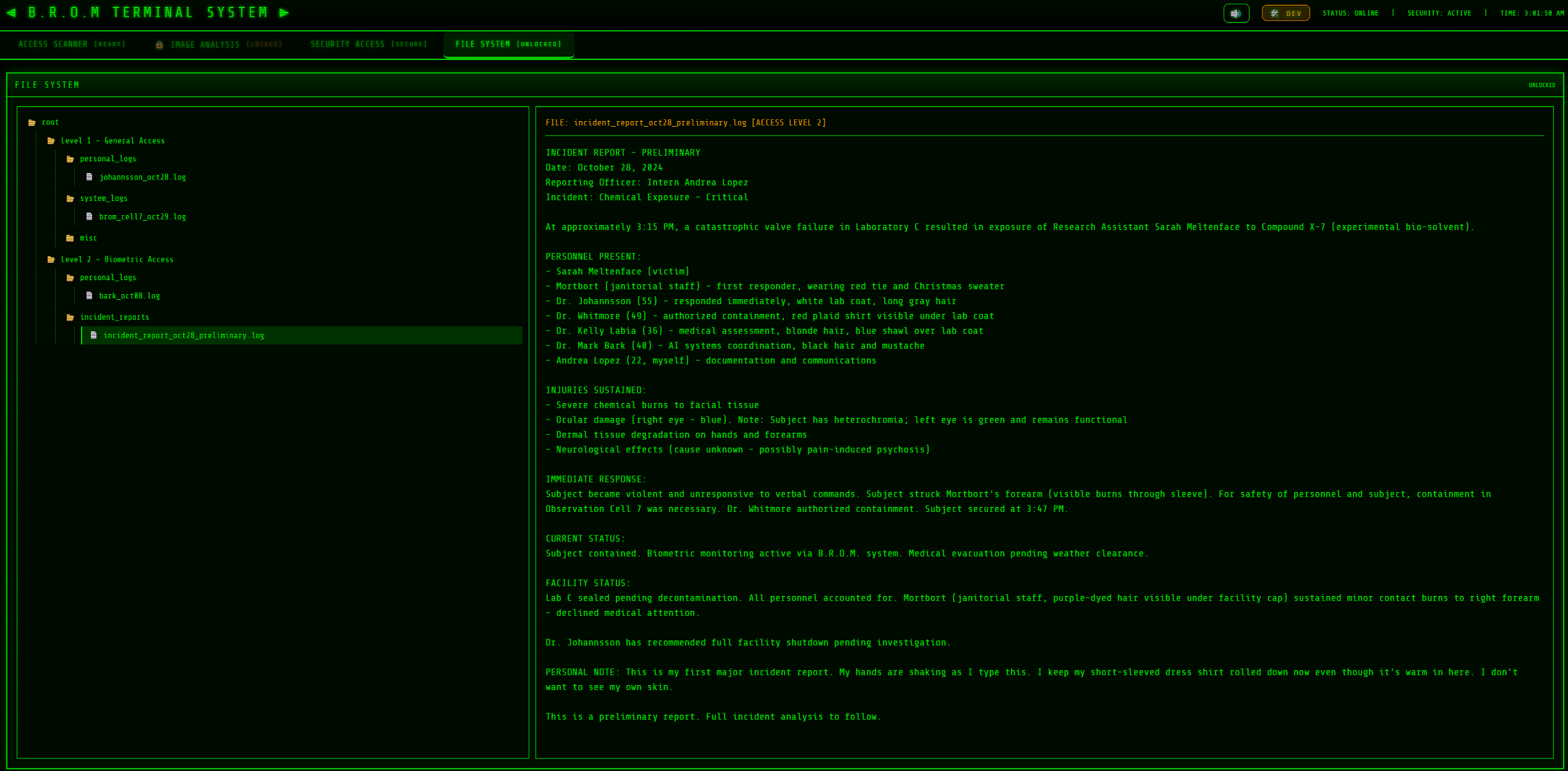B.R.O.M. 2.0 - Retro Sci Fi Terminal System