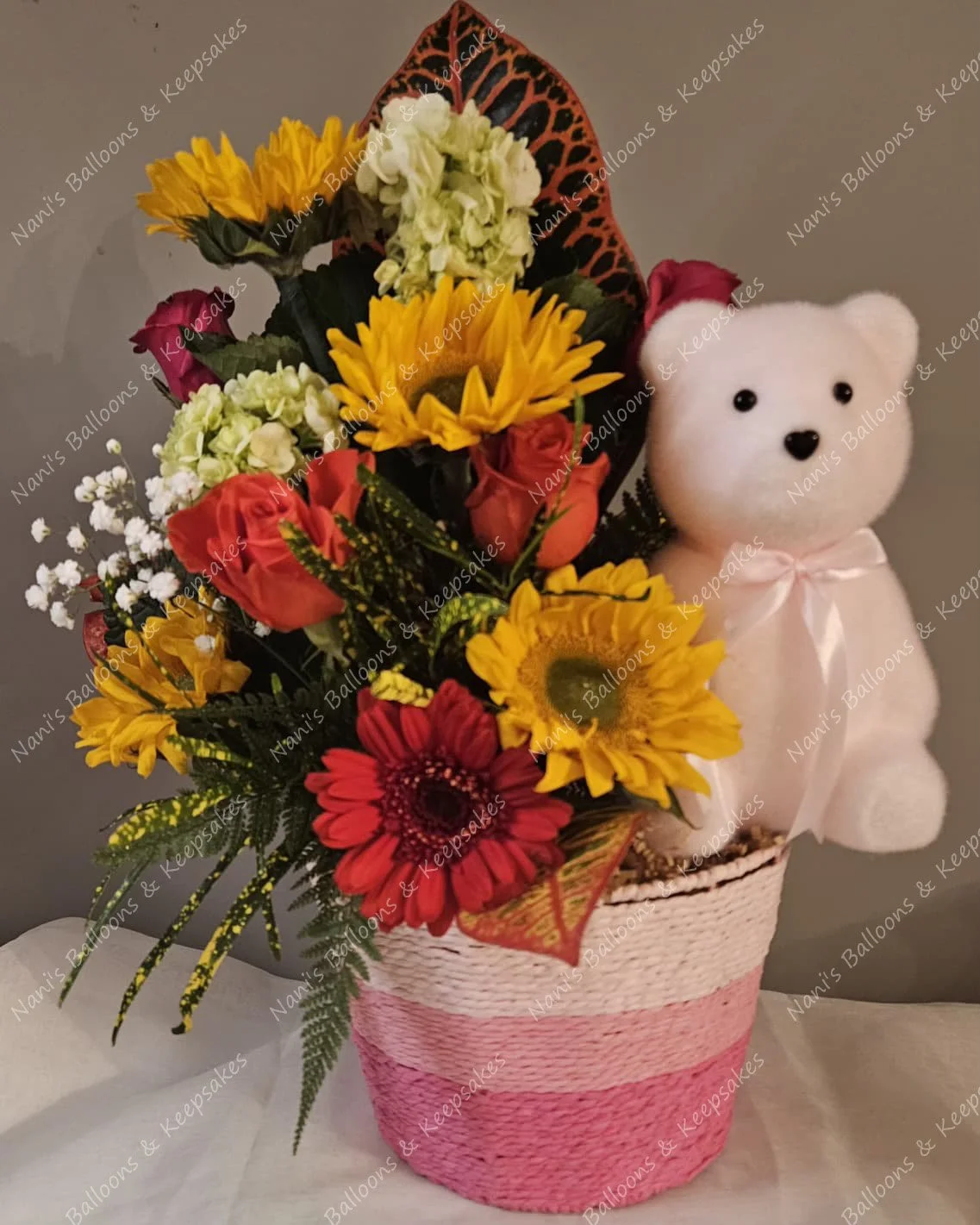 Sunny Smiles Foam & Floral Basket