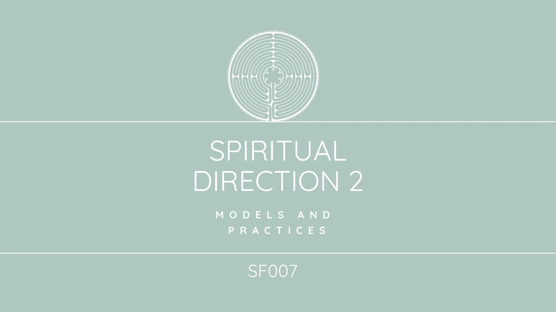Cover of a book titled 'Spiritual Direction 2: Models and Practices' with a circular labyrinth design above the title, on a light green background.
