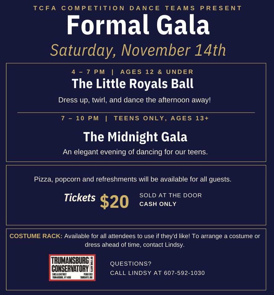 Formal Gala: Sponsored by the TCFA Competition Dance Teams