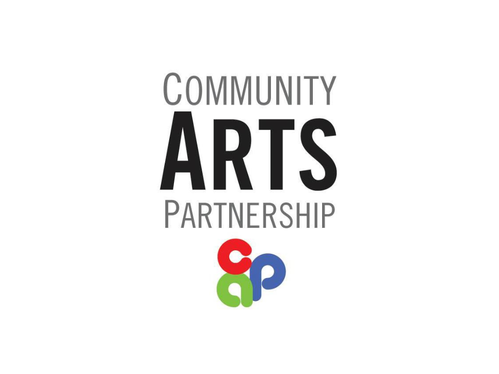 Logo for the Community Arts Partnership, featuring the words 'Community Arts Partnership' and colorful rounded letters 'C', 'A', 'P' beneath.