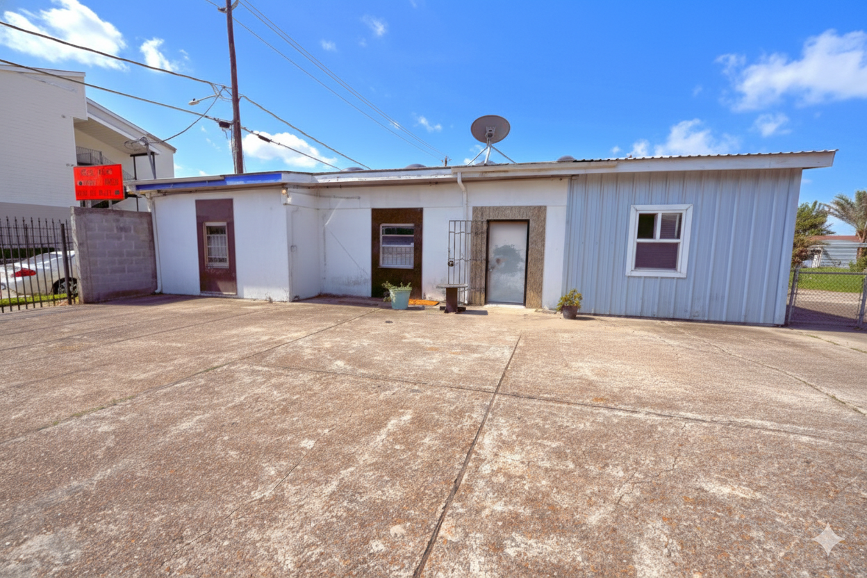 Interior street view inside gated mixed-use property at 6524 Del Rio St Houston TX