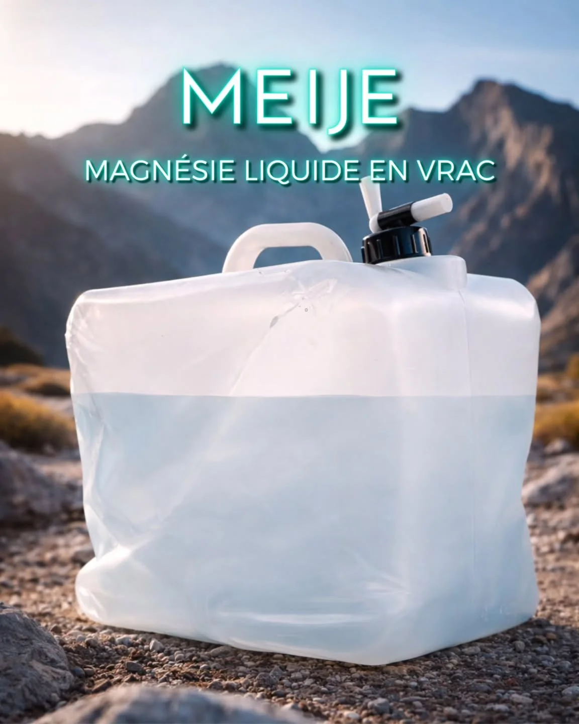 5 litres de magn&eacute;sie liquide.
Un bidon souple, r&eacute;utilisable.
Tu secoues, tu te sers.
Z&eacute;ro flacon plastique.
Z&eacute;ro interm&eacute;diaire.
Z&eacute;ro bullshit.

Fabriqu&eacute;e &agrave; Grenoble par un grimpeur
qui en avait 