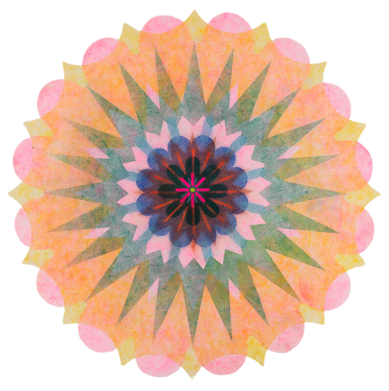 Mandala-konstverk som representerar personlig terapi och självutveckling