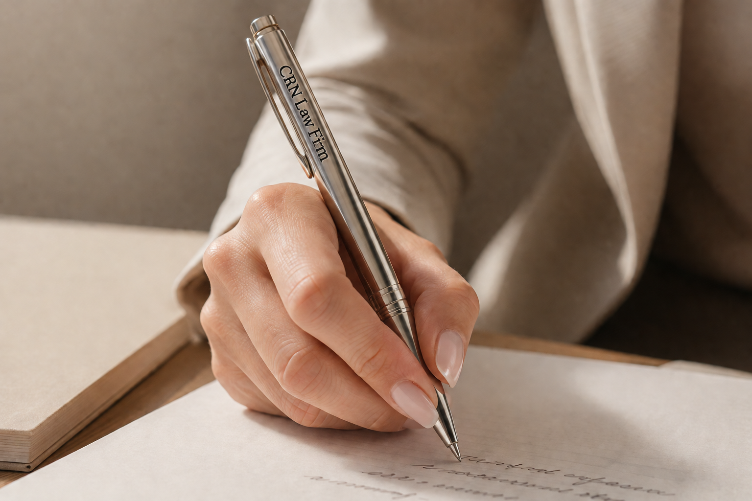 CRN Law Firm adına yürütülen hukuki süreçleri temsil eden imza anı