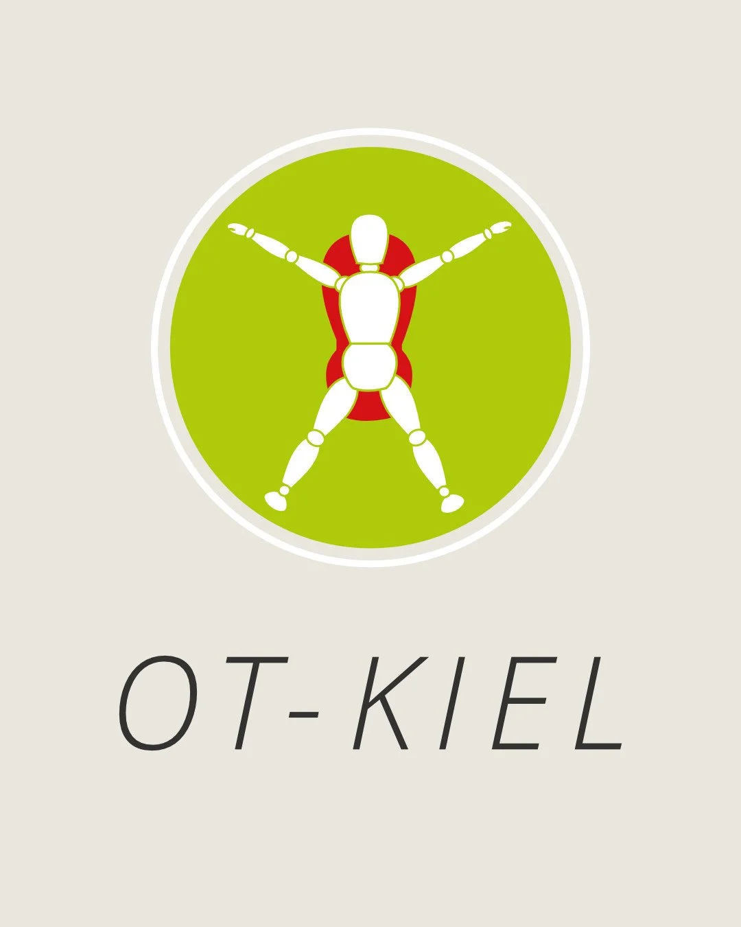 Symbol eines Roboters in einer Yoga-Pose in einem grünen Kreis mit dem Text 'OT-KEL' darunter.