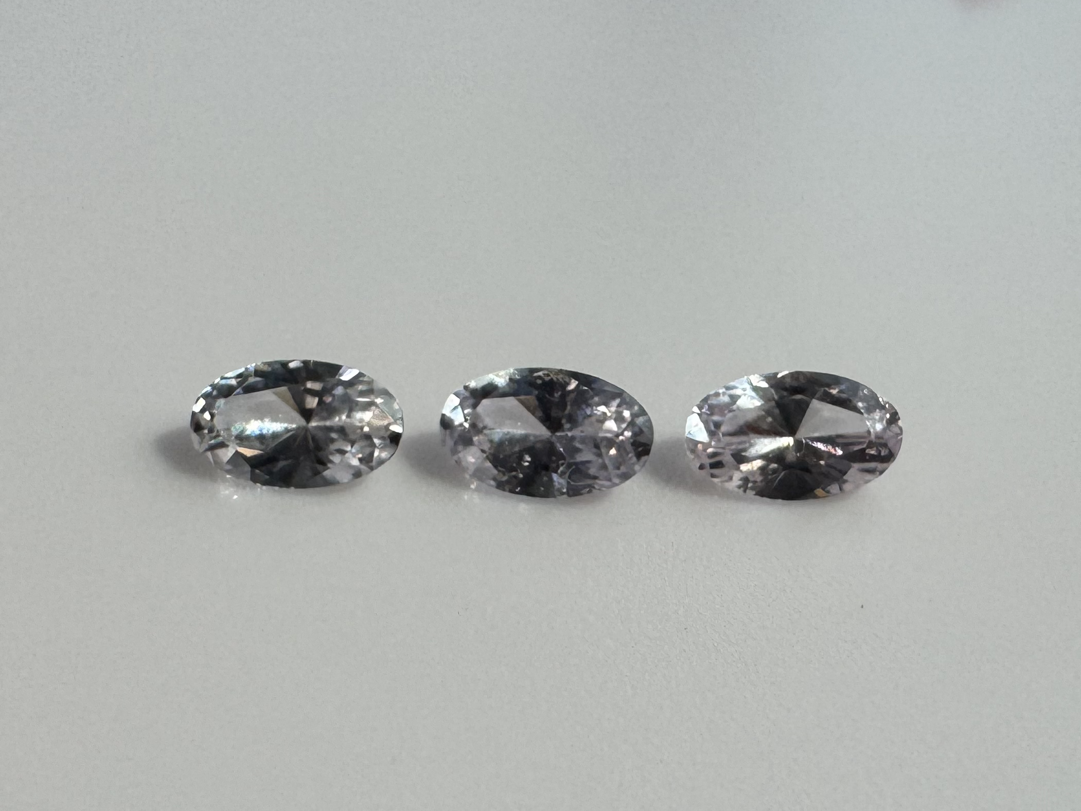 Ceylon Sapphire (No Heat), White, Oval Cut: 5 x 3, Octagone Cut 4 x 2