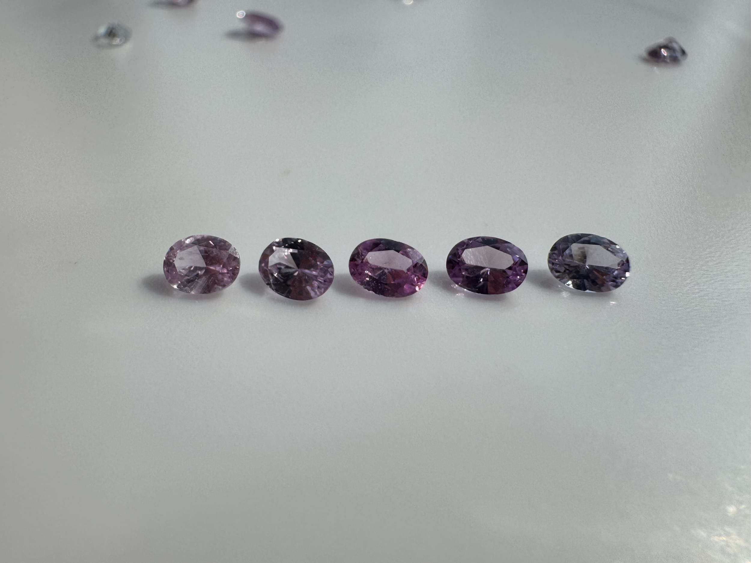 Ceylon Sapphire (No Heat), Pink Shades, Oval Cut:  4 x 3 mm