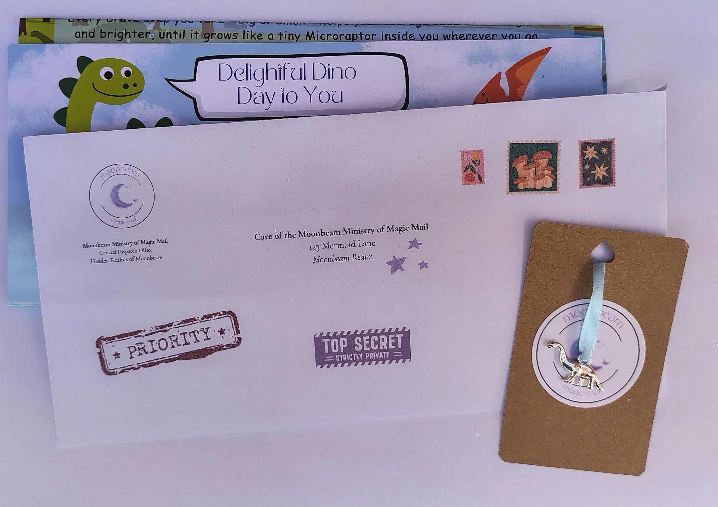Mini Moonbeam - Dinosaur Courage Letter