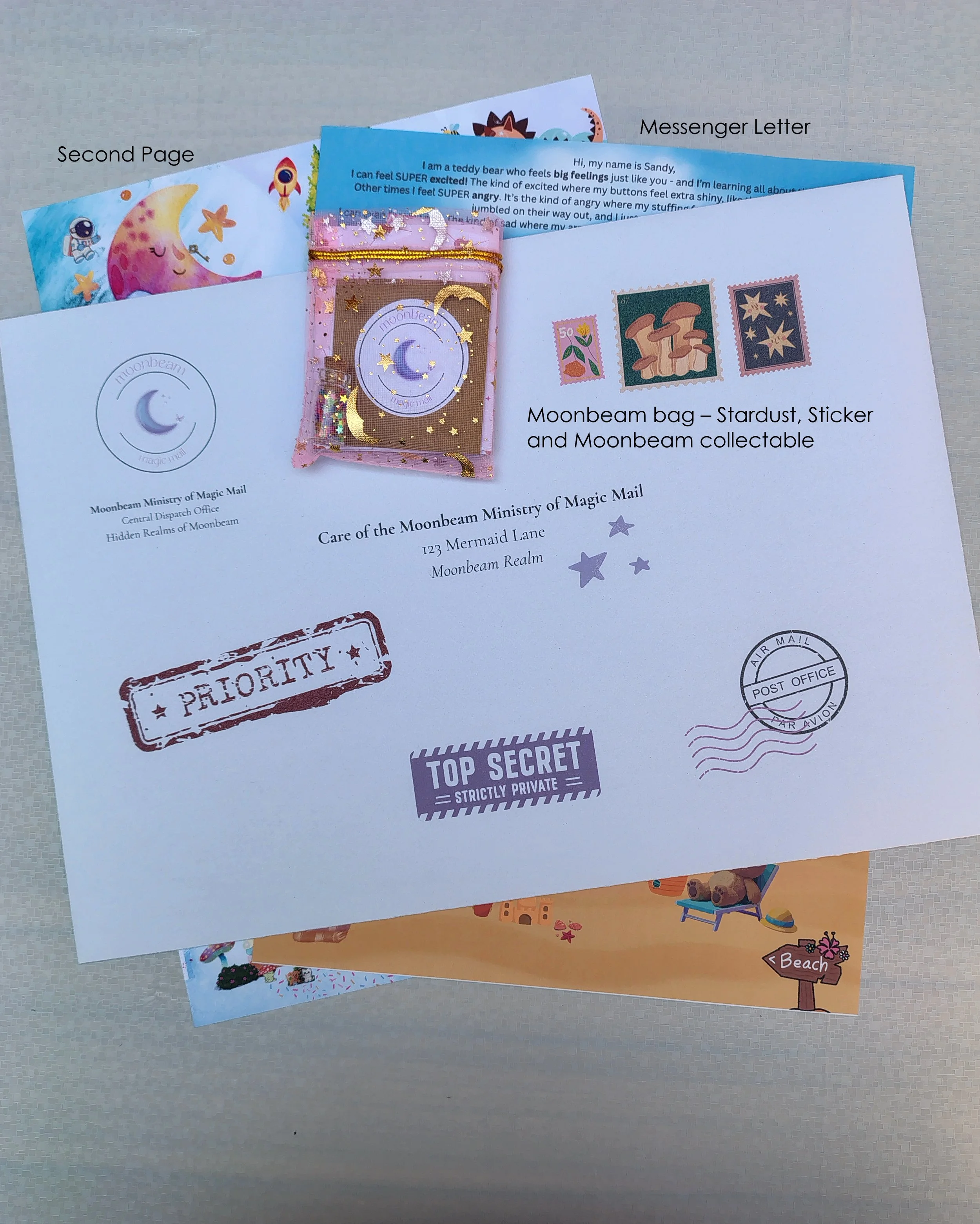 Sandy the Teddy Bear - Calm Letter