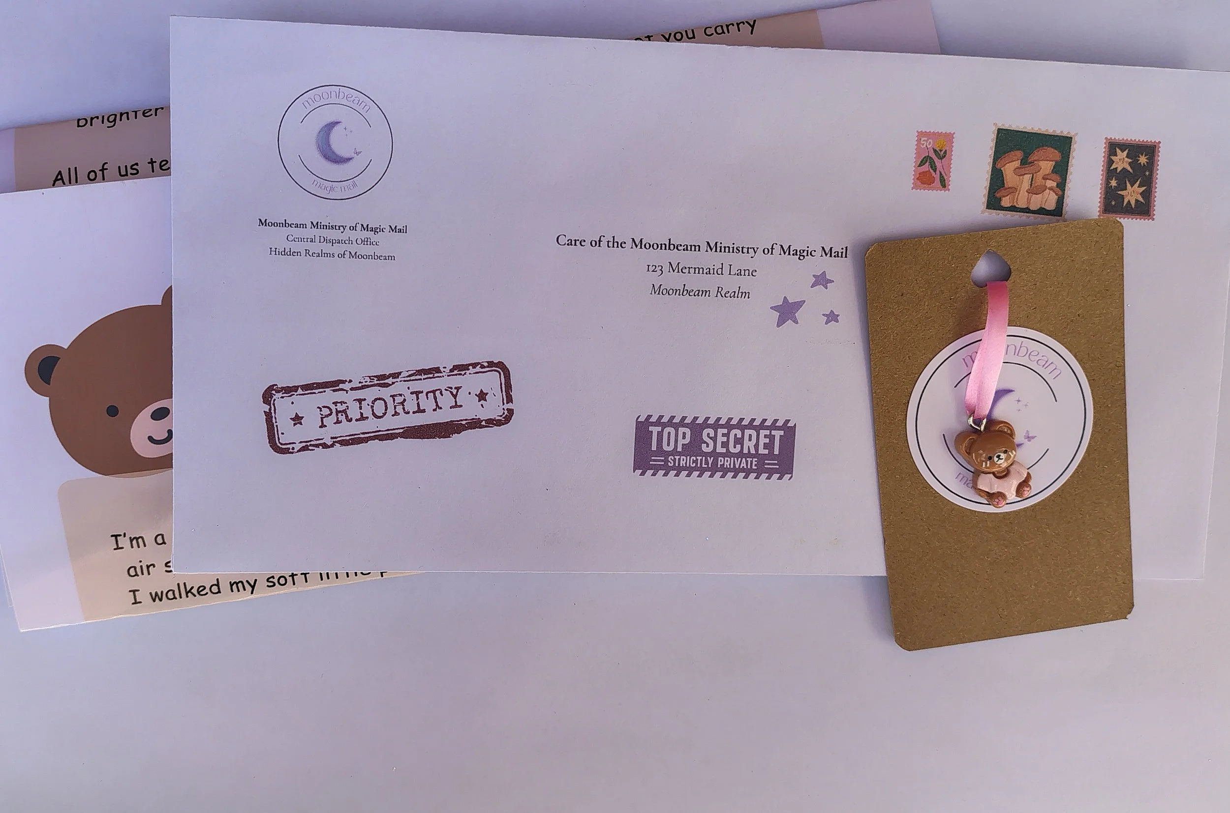 Mini Moonbeam - Teddy Bear Courage Letter