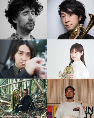 Brass Fantasy by James Macaulay - James Macaulay（トロンボー ン）、赤塚謙一・菊地立起（トランペット）、幸喜いずみ（フレンチ ホルン）、TOHO（チューバ）、小田桐和寛（ドラム）による金管六重 奏。NIHONBASHI PUBLIC JAZZ 2026 SPRING、5月15日（金）出演。