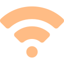 Wi-Fi signal icon with three arcs radiating upward from a small circle.