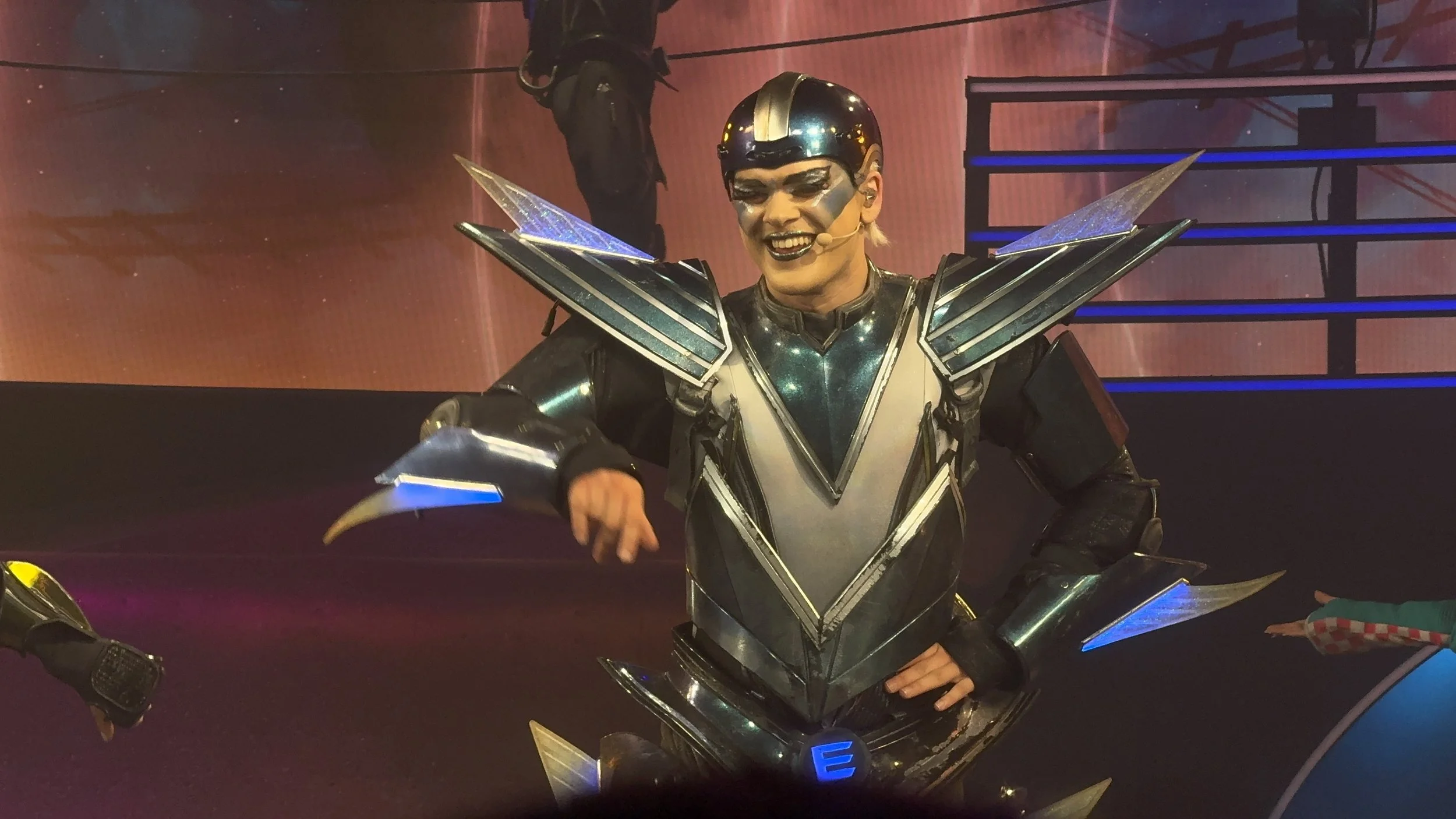 Starlight Express at the Troubadour Theatre in London — another thing I loved was their use of lighting in the character's costumes to create the idea that the characters really are trains. I also like how they use it to distinguish class - for examp