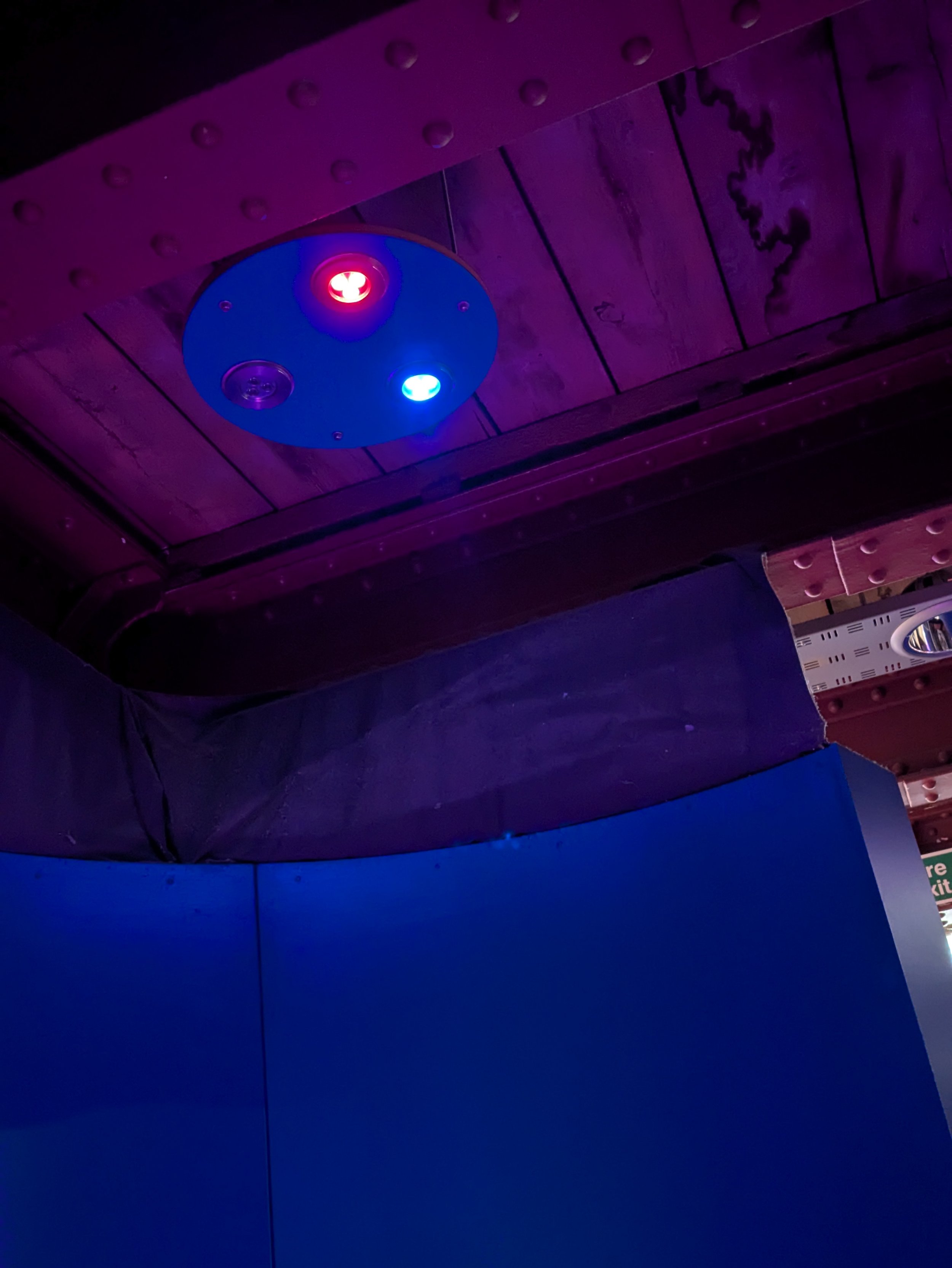 They had three LEDs on the roof - a red, blue and green, so you could see what colours you could make!