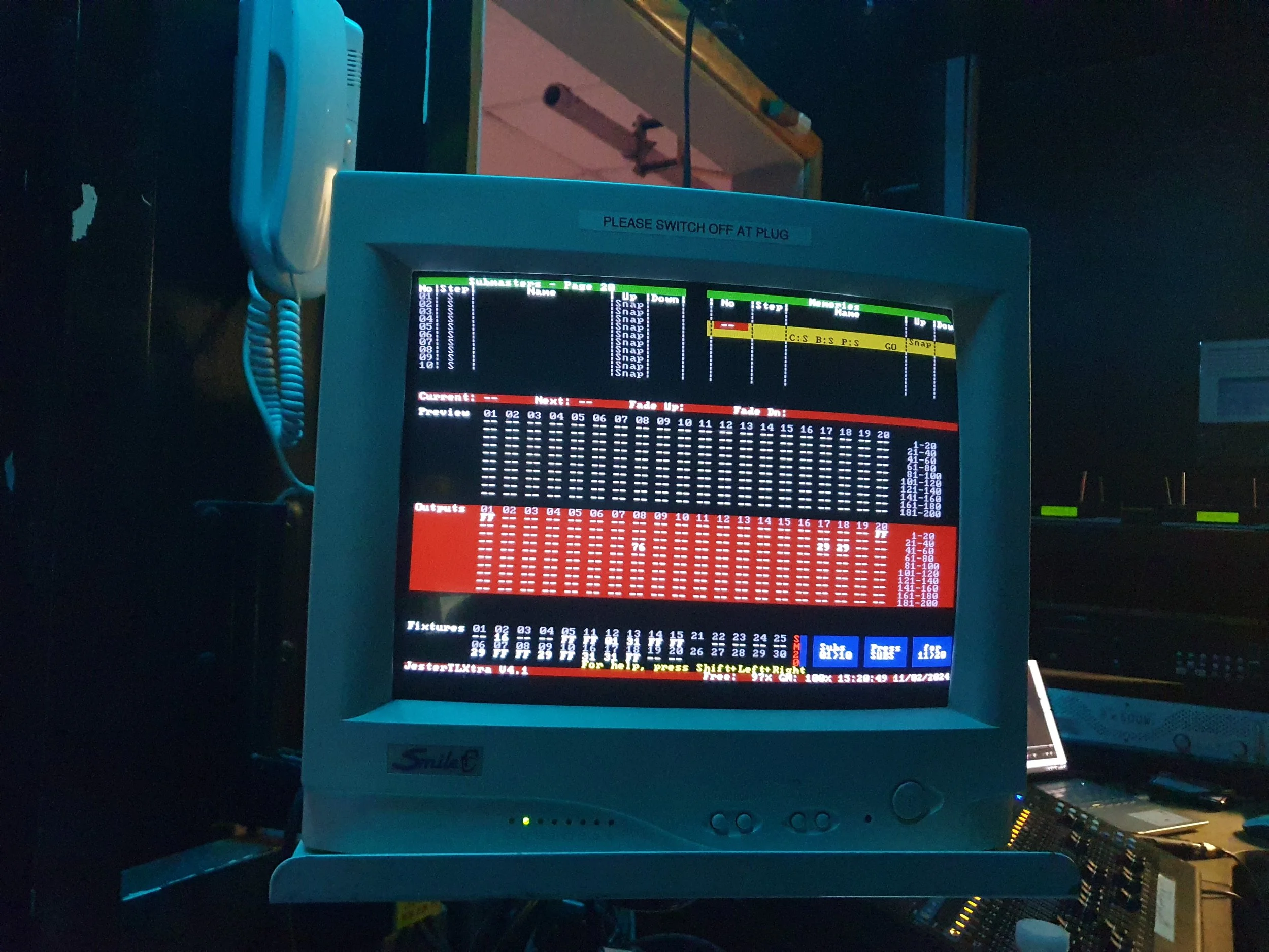During this time, I also had the opportunity to learn how to use Vista by ChromaQ, which is the system that Dronfield Civic Centre uses to control their lighting.