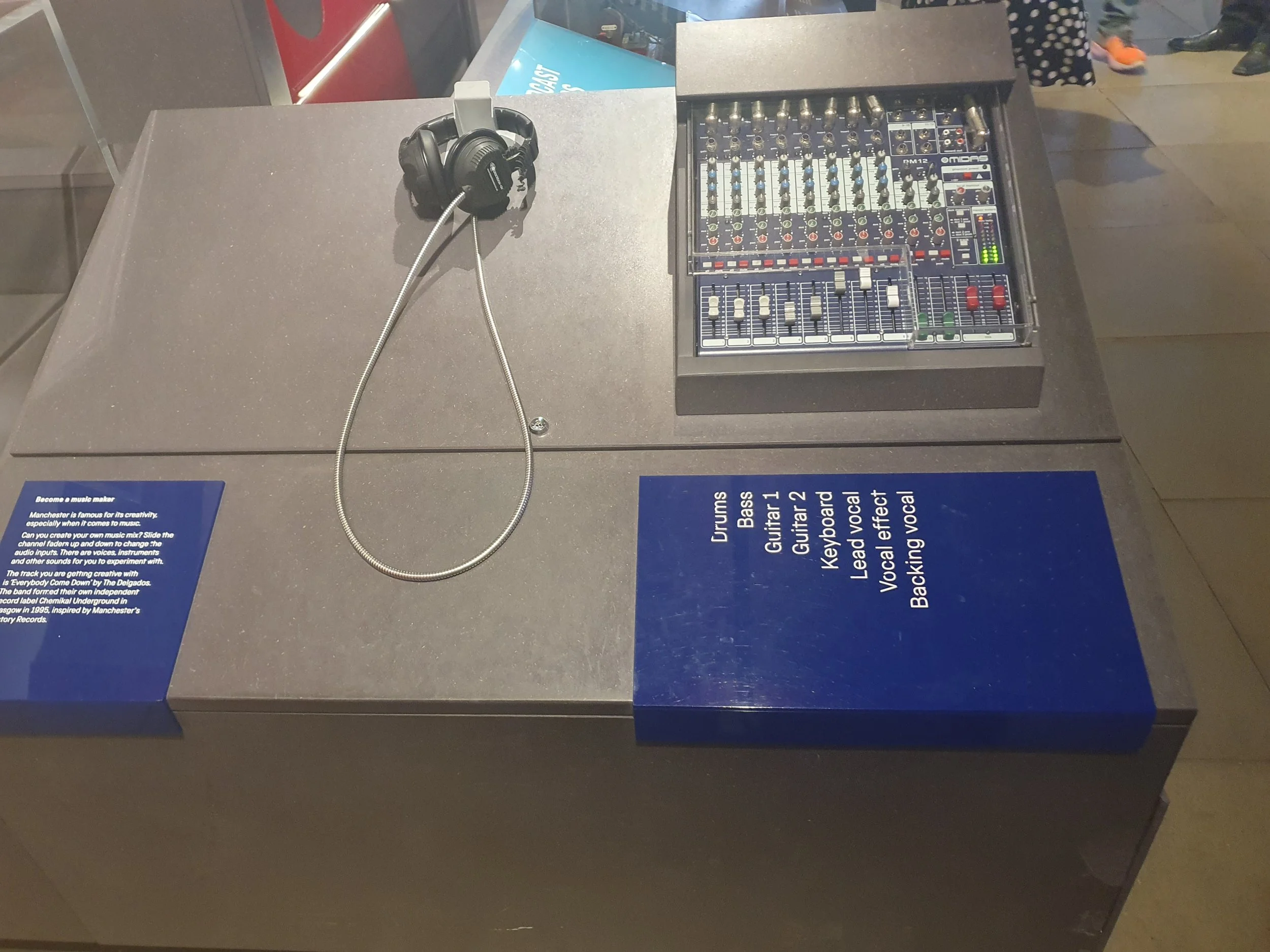 Whenever I'm out and about, I do my best to find any opportunity to practice my sound skills. This was at the Science & Industry museum in Manchester, where I could practice mixing different vocals and tracks.