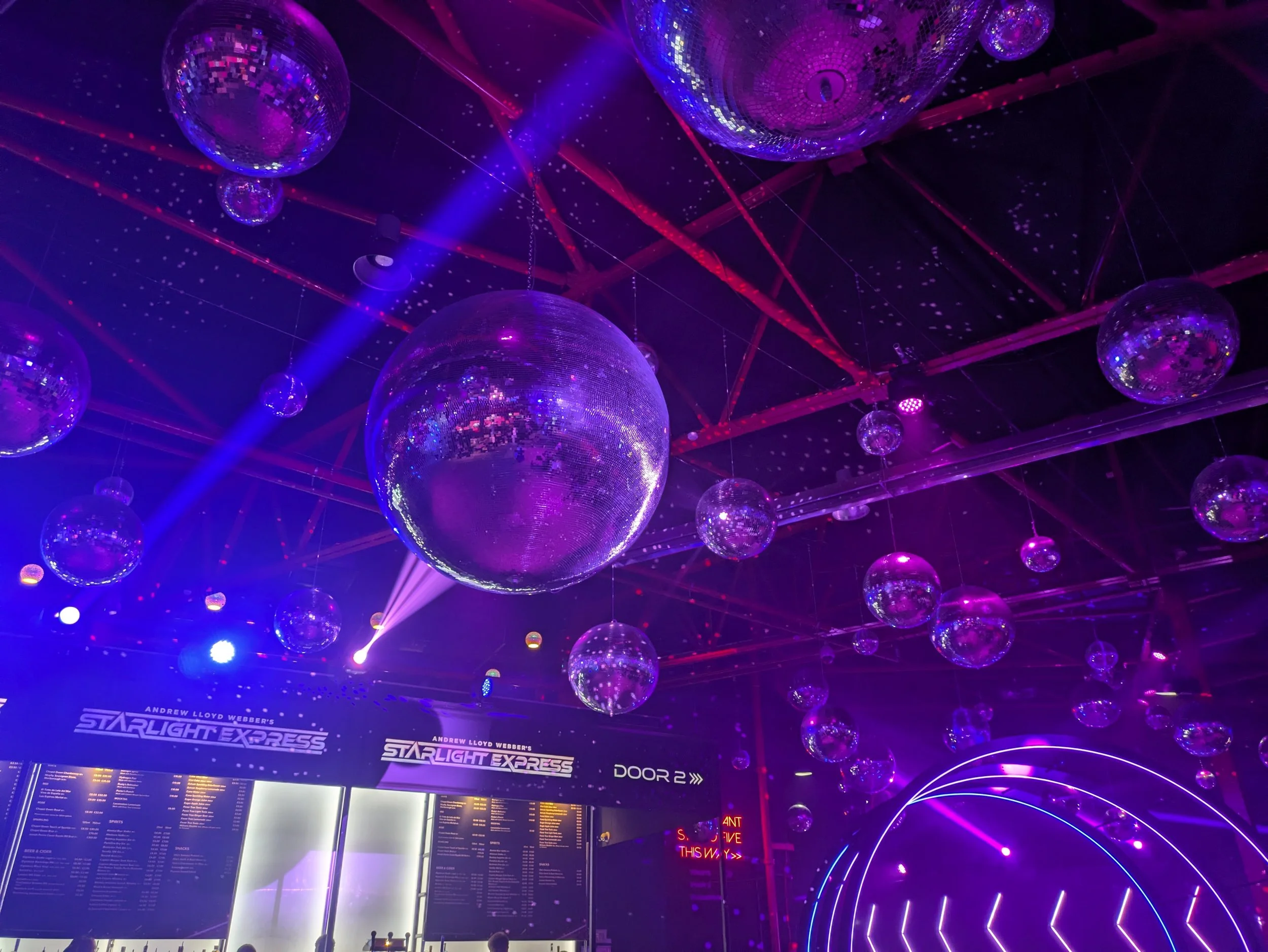 Starlight Express at the Troubadour Theatre in London — I loved how they used lighting from the get-go to really immerse you into the world of Starlight Express. The use of all the discoballs and blue and purple lights creates a whimsical feeling imm