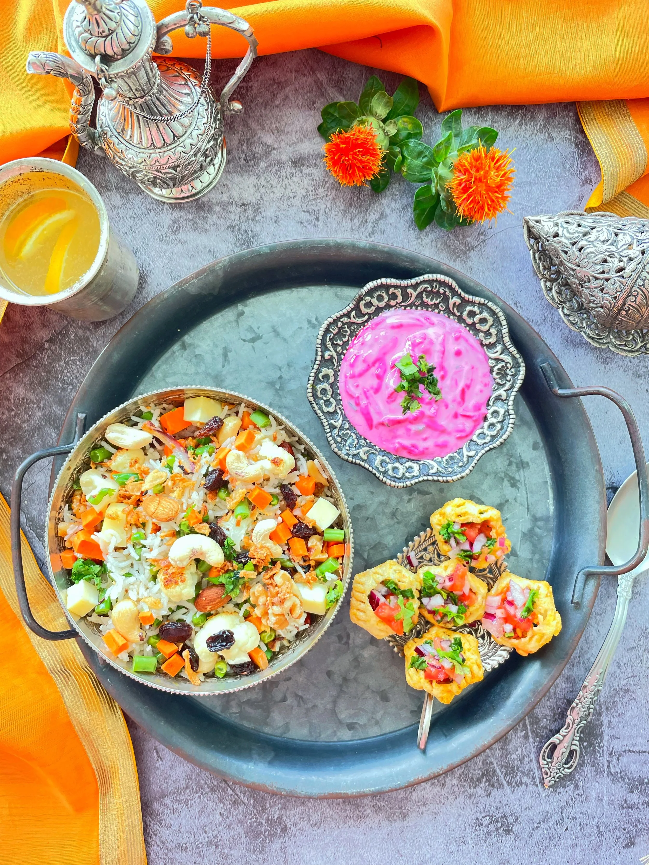 Festive Cashew, Raisin and Vegetable Pulao