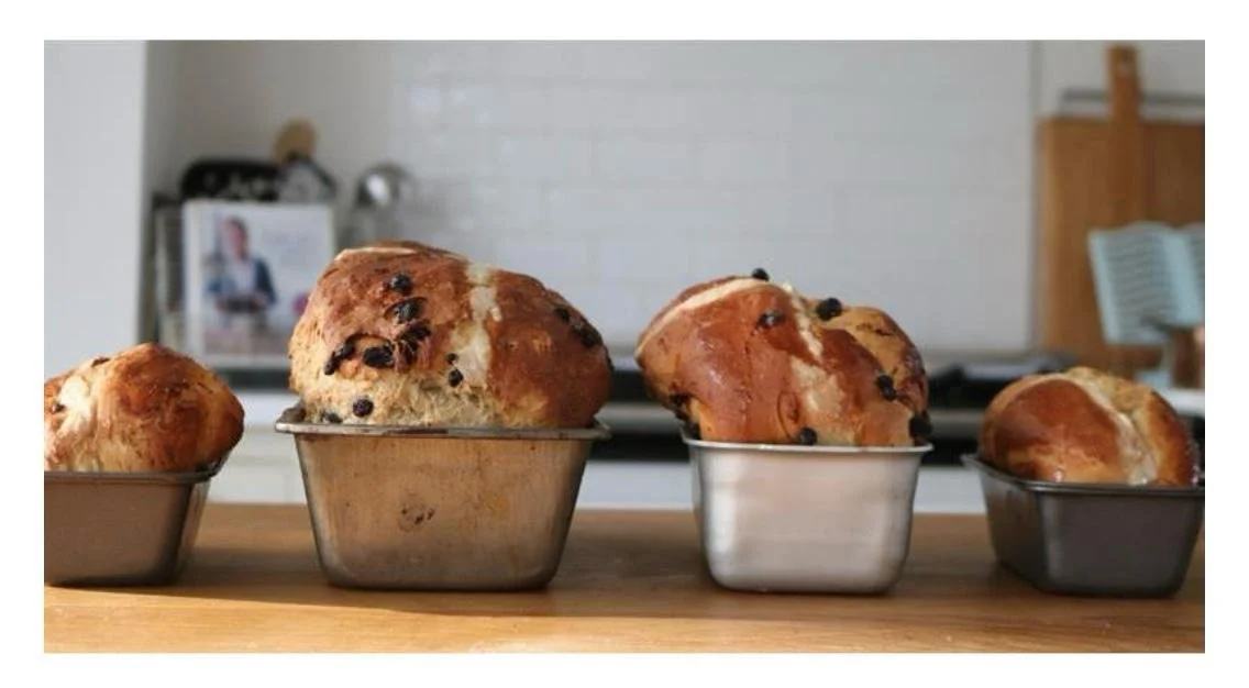 Wholemeal, apple and sultana hot cross bun loaf by Dame Miranda Gore Browne