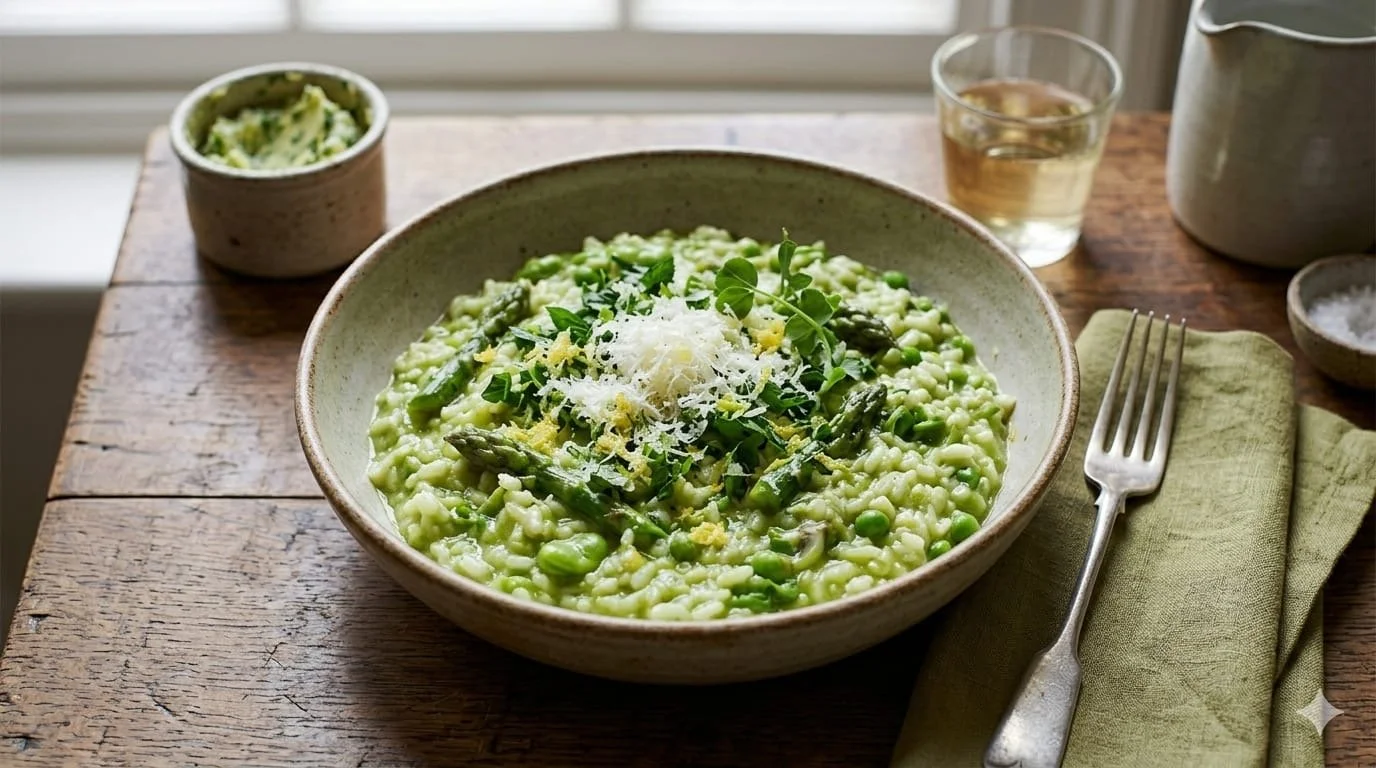 Wild Garlic Risotto by Dame Tara Fraser, inspired by Anna Jones