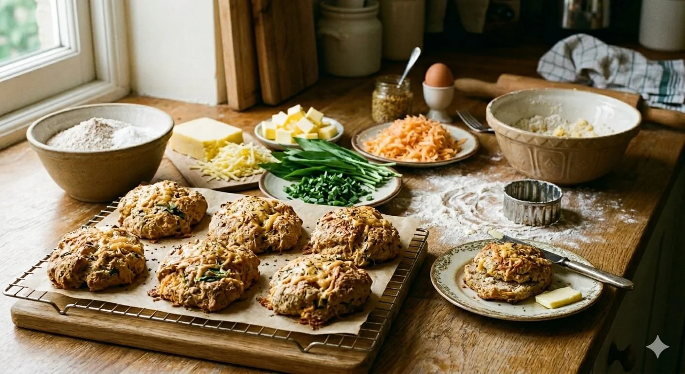 Cheddar, Swede &amp; Wild Garlic Scones by Dame Tara Fraser, inspired by Anna Jones