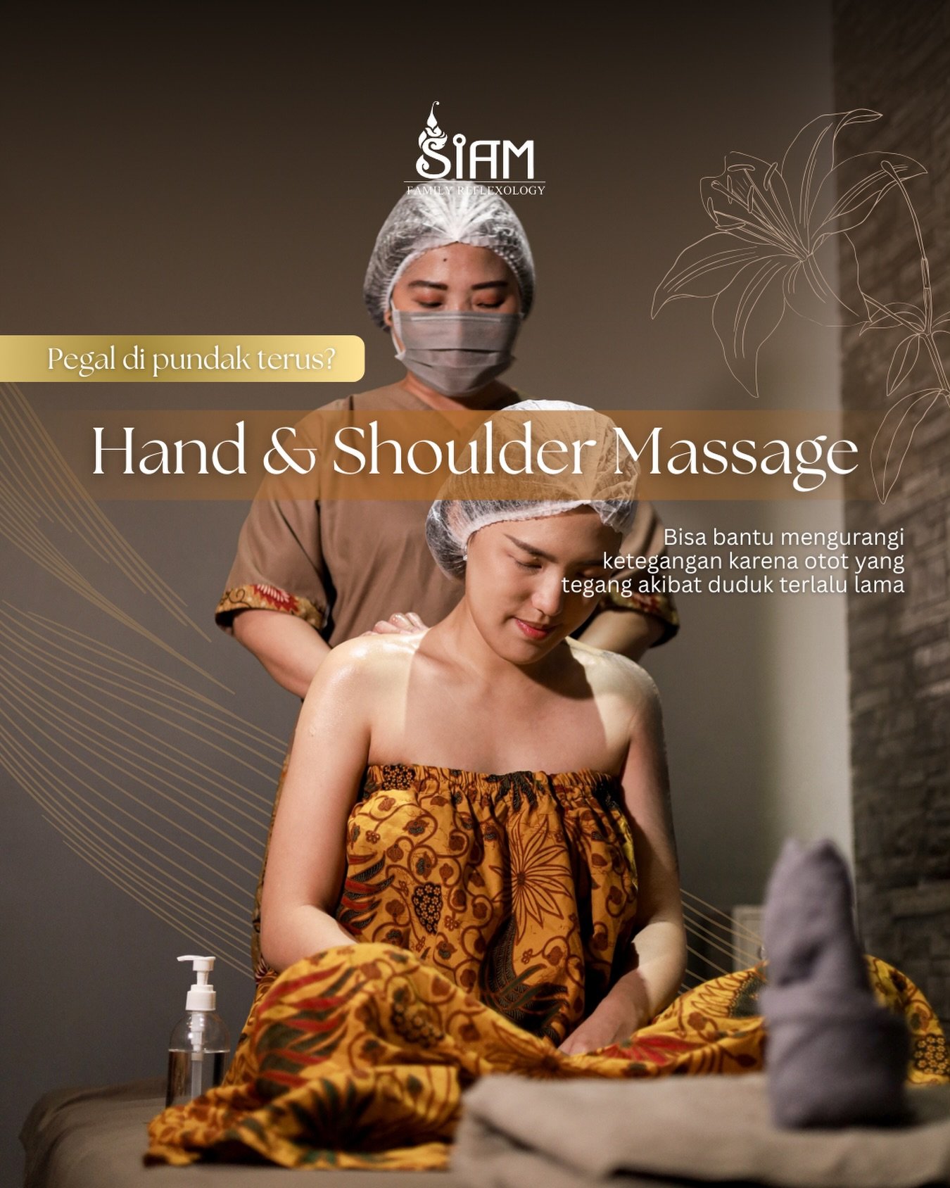 Pegal di pundak terus?
Coba Hand &amp; Shoulder Massage sekarang!

✔ Mengurangi ketegangan otot
✔ Cocok untuk yang sering duduk lama
✔ Bikin badan lebih ringan &amp; rileks

Book sekarang sebelum slot penuh!

#SiamReflexology #ReflexologySurabaya #Si