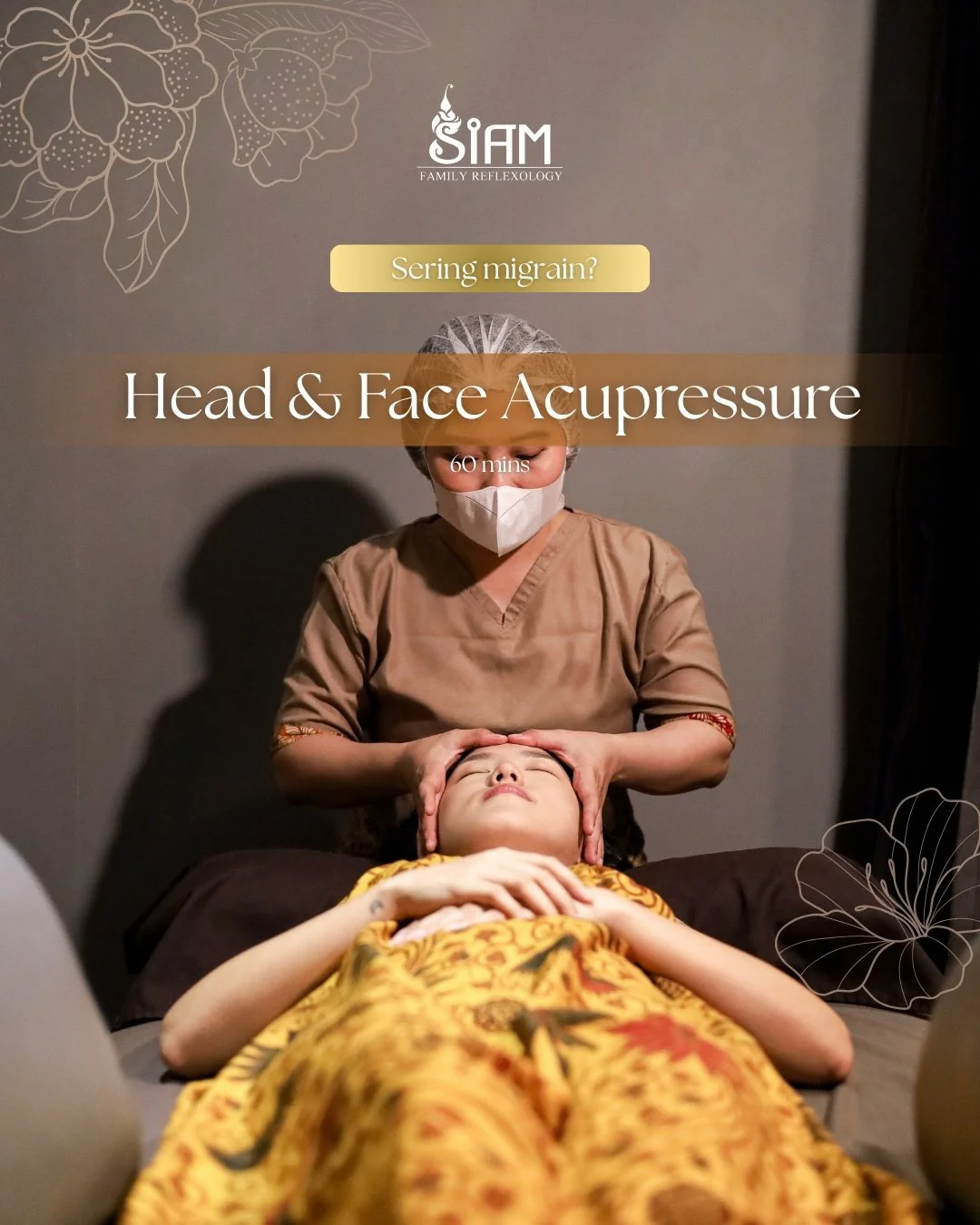 Head feels heavy, thoughts won&rsquo;t rest?
Let your mind exhale.
Our Head &amp; Face Acupressure (60 mins) is designed to ease migraines, release tension, and bring you back to a calmer state&mdash;like a quiet reset button for your day ✨

Because 