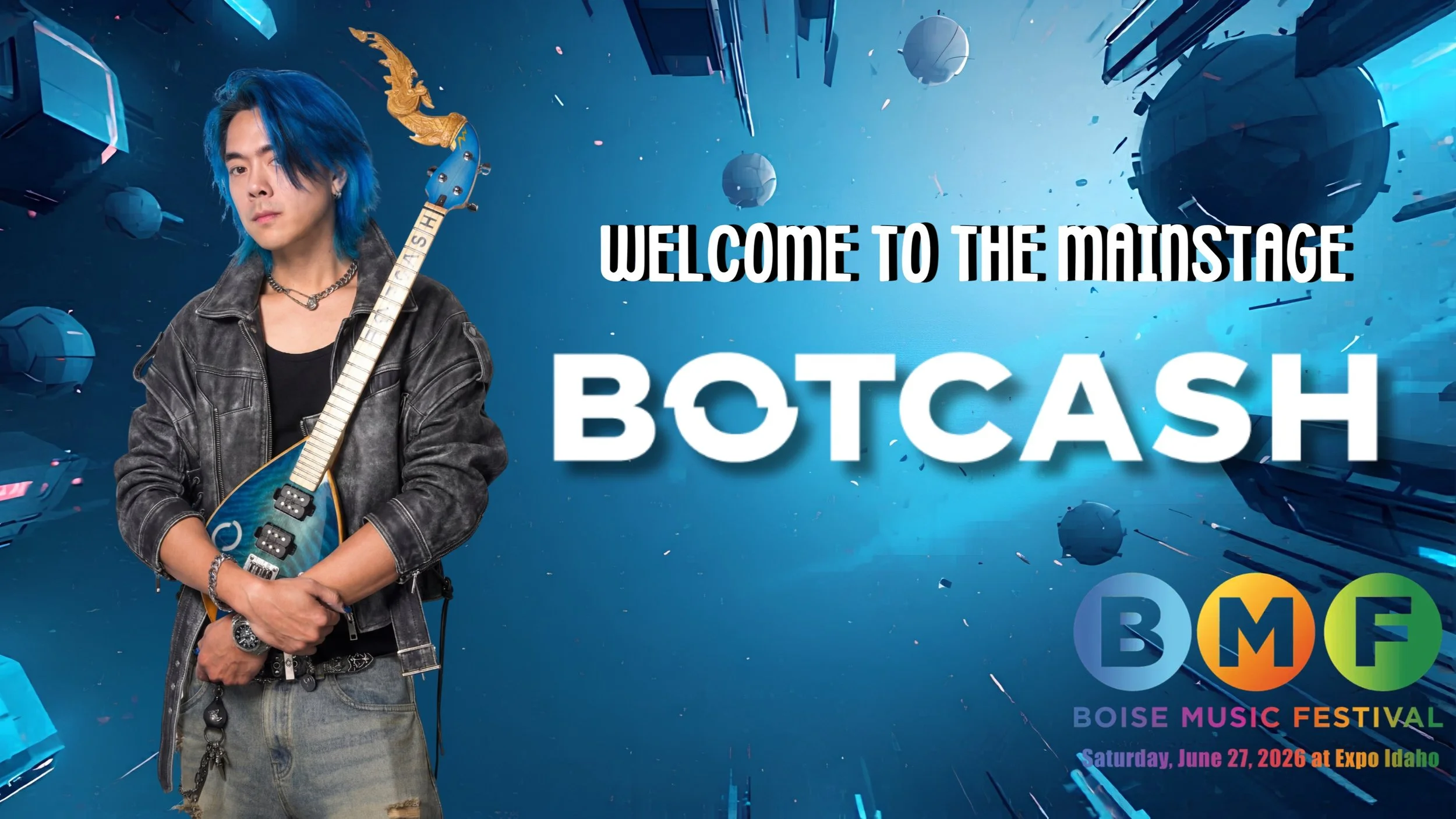 BOTCASH just got added to the Boise Music Festival Main Stage 🔥🎧
Get ready for a high-energy set packed with festival-ready drops, big bass, and live guitar shredding!

📍 Expo Idaho
📅 June 27, 2026
Grab your tickets and let&rsquo;s make it LOUD.
