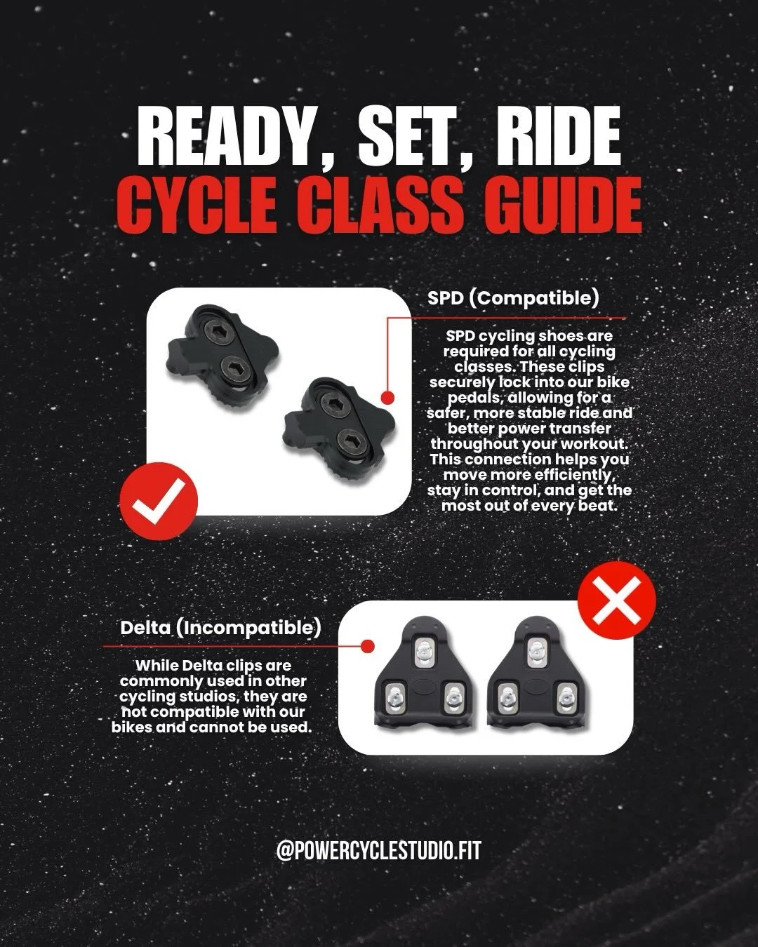 Your Ride Guide ✅

When it comes to riding with us in-studio, preparation is key 🔑

Understanding the anatomy of our bikes and what you need before class helps you feel confident, comfortable, and ready to get the most out of your workout ⚡️

From w