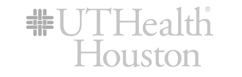 Text reading '#UTHHealth Houston' in white on a black background.